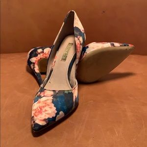 Louise et Cie Floral Heels - Blue and Pink